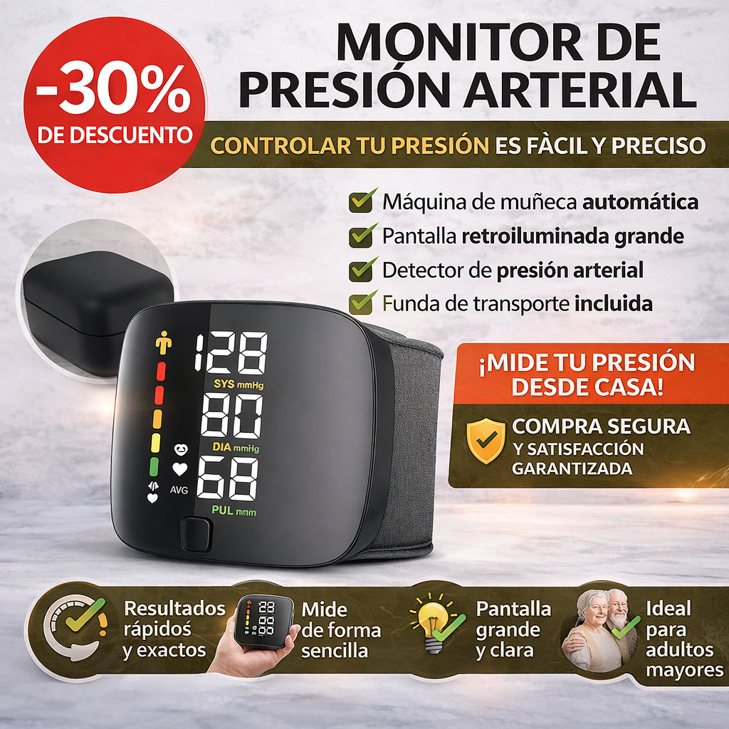 TENSIOMETRO DIGITAL PARA MUÑECA PULSO FIT