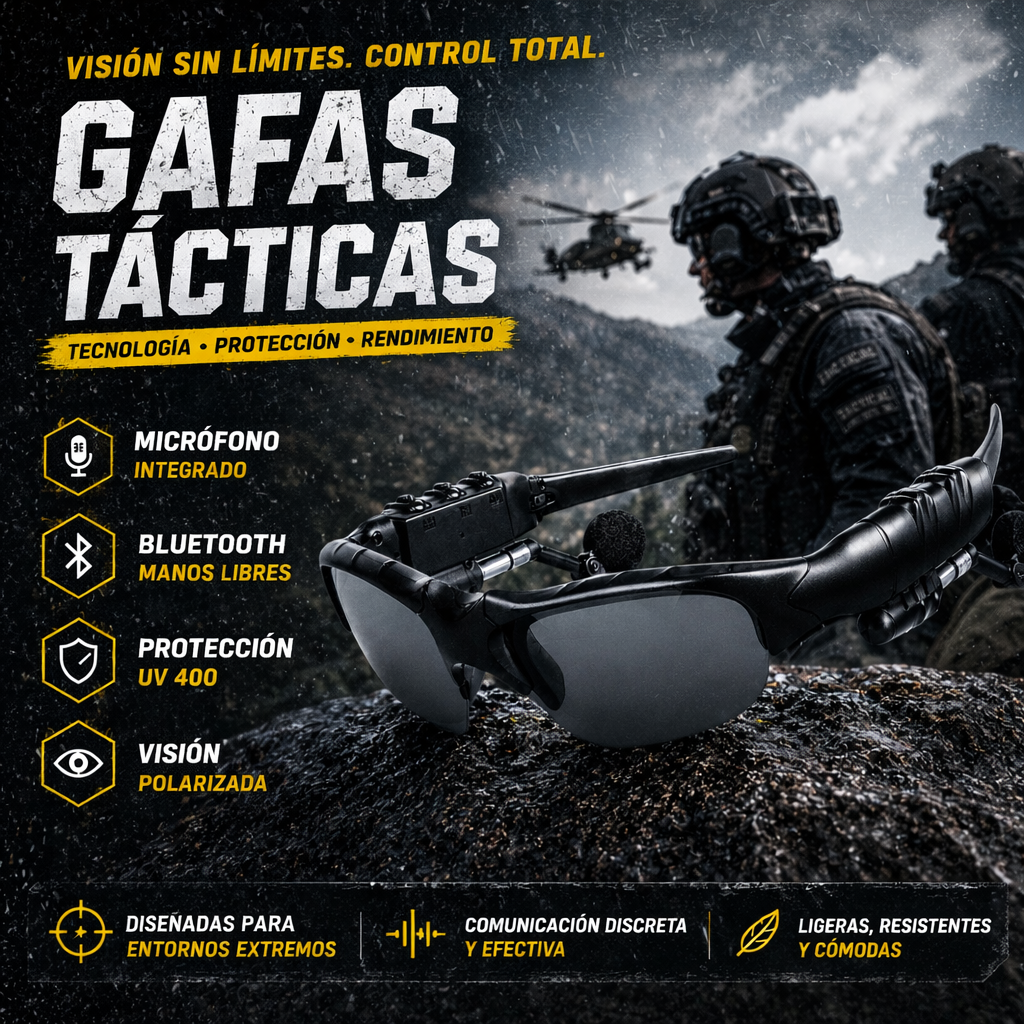 GAFAS TACTICAS  POLARIZADAS CON BLUETOOTH "FUTURIST"(CON PROTECCION UV)