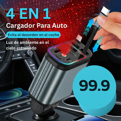 CARGADOR 4 EN 1  DE CARGA RAPIDA Y PROYECTOR LUXURI