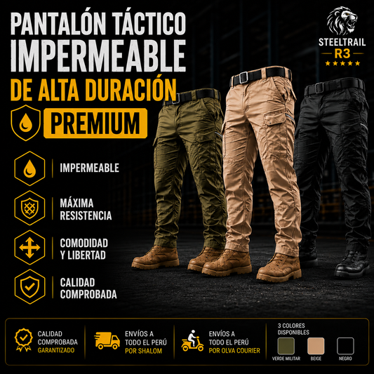 PANTALON TACTICO  ANTIDESGARRO IMPERMEABLE
